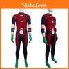 Superhero Jumpsuit Robin With Eye Patch Cloak For Halloween Cosplay Party And
