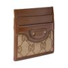Gucci Zumi Logo Canvas And Leather Card Holder Unisex Card Holder Brown Ebony 681709-GY5SN-8563