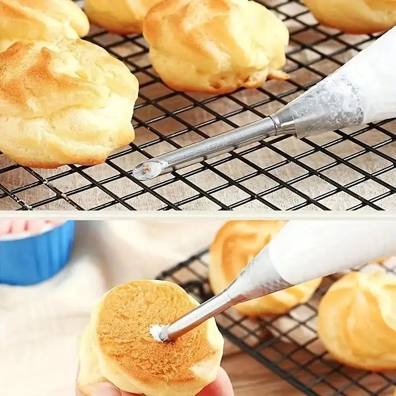 4Pcs/set Piping Nozzle Set, Stainless Steel Decorating Tips for Cake Cupcake Cookie Cream Icing, Baking Tools for  Baker