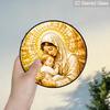 2D Flat Stained Glass Suncatcher, 6.3/7.87 Inch Virgin Mary Stained Glass Suncatcher, Our Lady of Lourdes Window Hanging, Wall Hanging Catholic Home