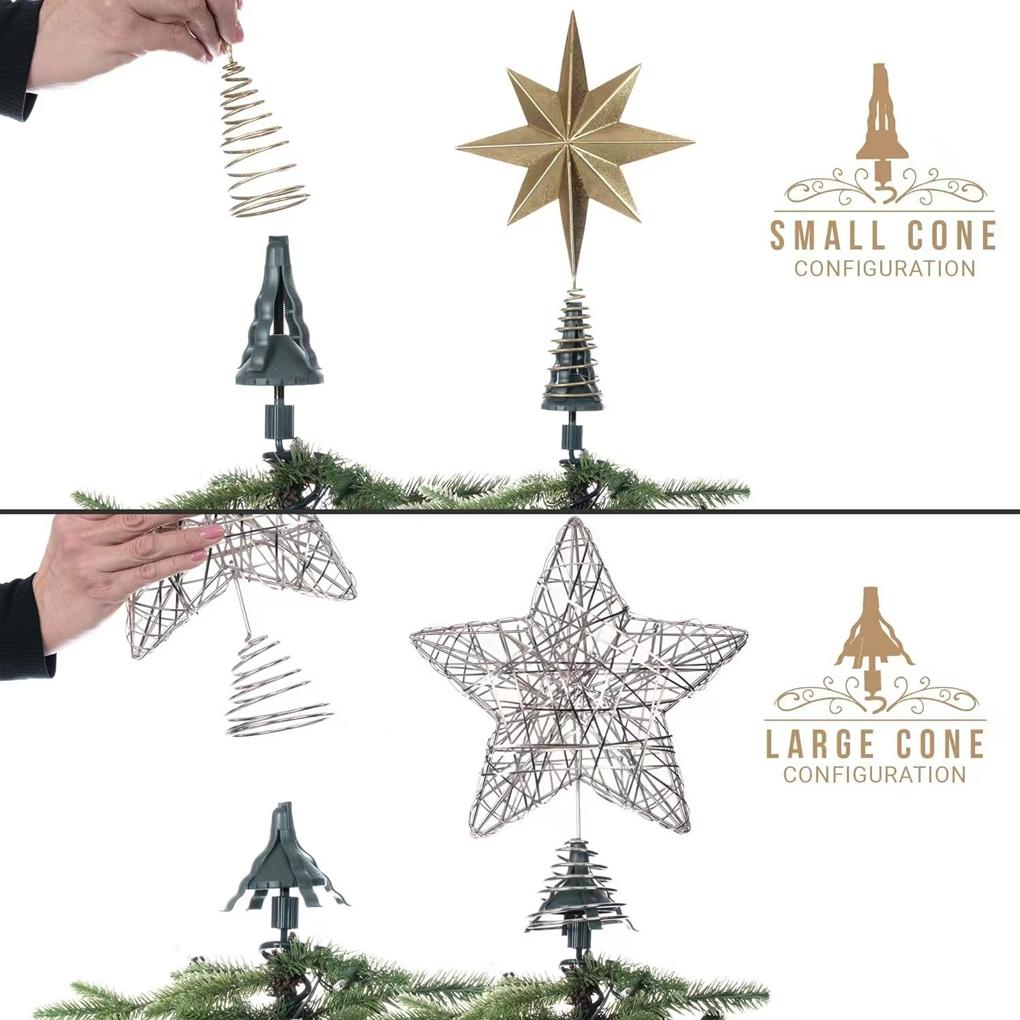 New Universal Adjustable Tree-Topper Holder For Christmas Trees For Stabilizing And Support Top Decorations Fits Any Treetop