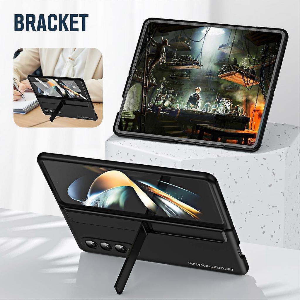 S Pen Holder Full Body Fashion Cover Case For Samsung Galaxy Z Fold4 Fold 4 Zfold4 5g Front Glass Film For Samsung Fold4 Cases