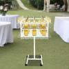 Champagne Display Stand, Party Glass Holder - 2-Tier Decorative Rack with Wheels, Holds Up to 44 lbs, Mobile Bar Cart Organizer