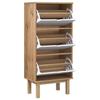 VidaXL Armoire à chaussures OTTA et 3 tiroirs Marron et blanc Bois pin 351311