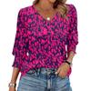 3/4 Sleeve Tops For Women T-Shirt Casual Print Tops T Shirt Round Neck Pullover Blouse