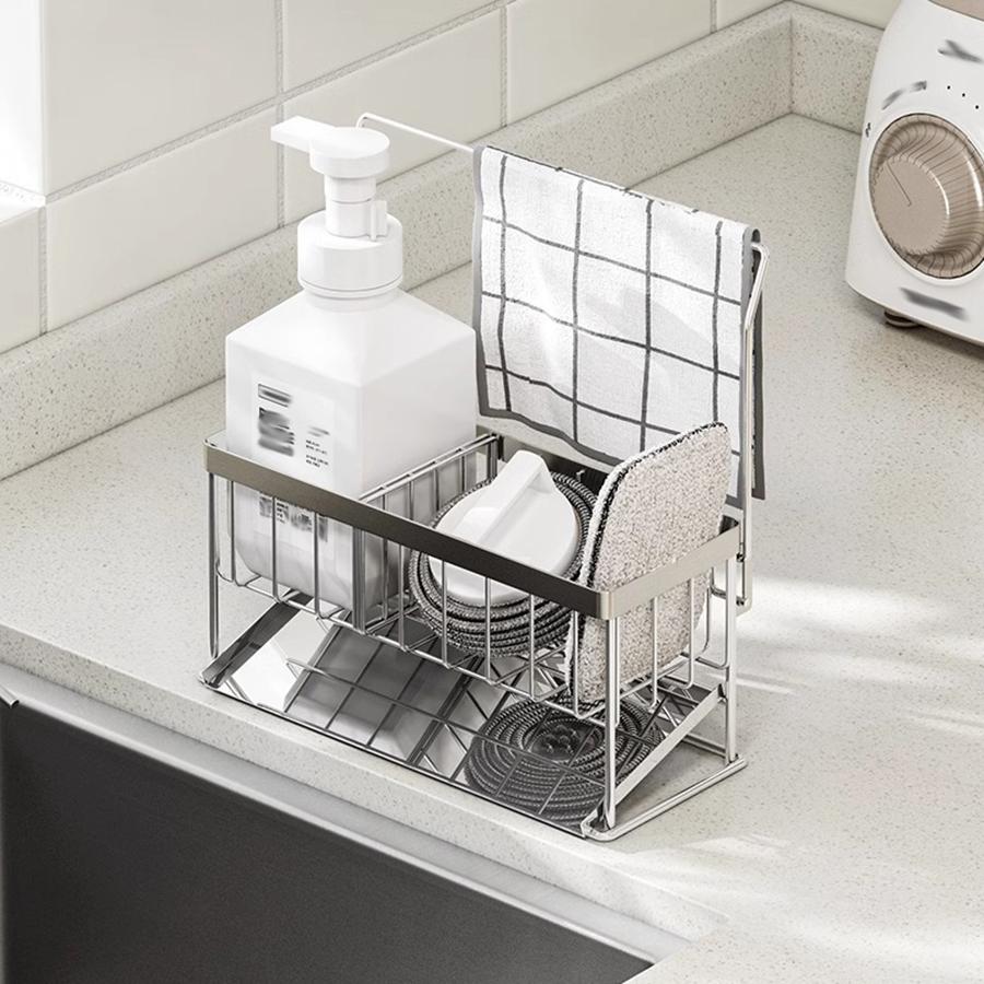 Kitchen sink dishcloth drain rack pool faucet dishwashing steel ball dishcloth storage rack storage rack shelf