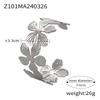 18K Gold-Plated Titanium Steel Flower Bracelet with Rhinestones - Elegant, Colorfast Jewelry for Women