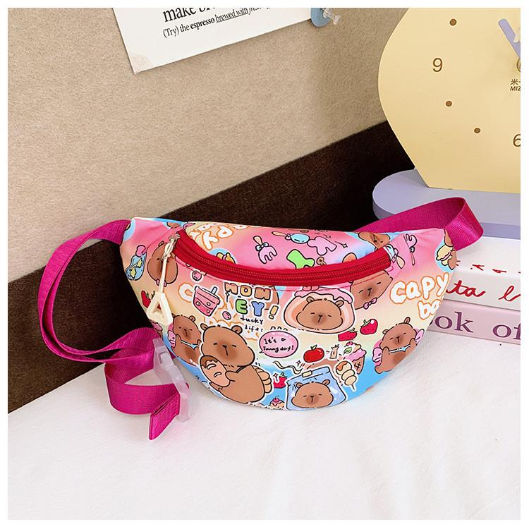 Capybara Crossbody Printed Bags Children Cartoon Outdoor Leisure Waist Pack
