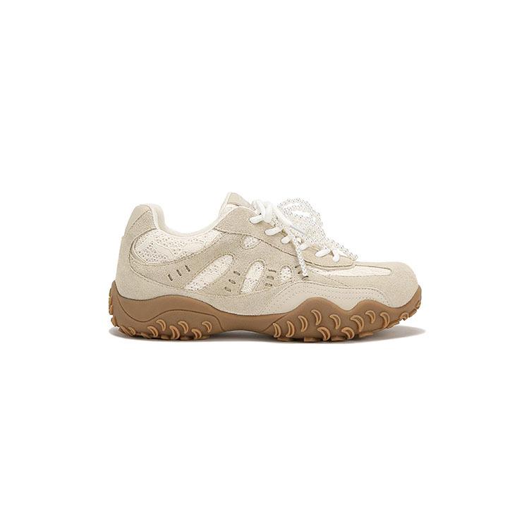 

Su Yinyin s new color is here~ The inner height of the crescent moon is increased, lace pearl casual moral training shoes, women s Forrest Gump spor 40 бежевый