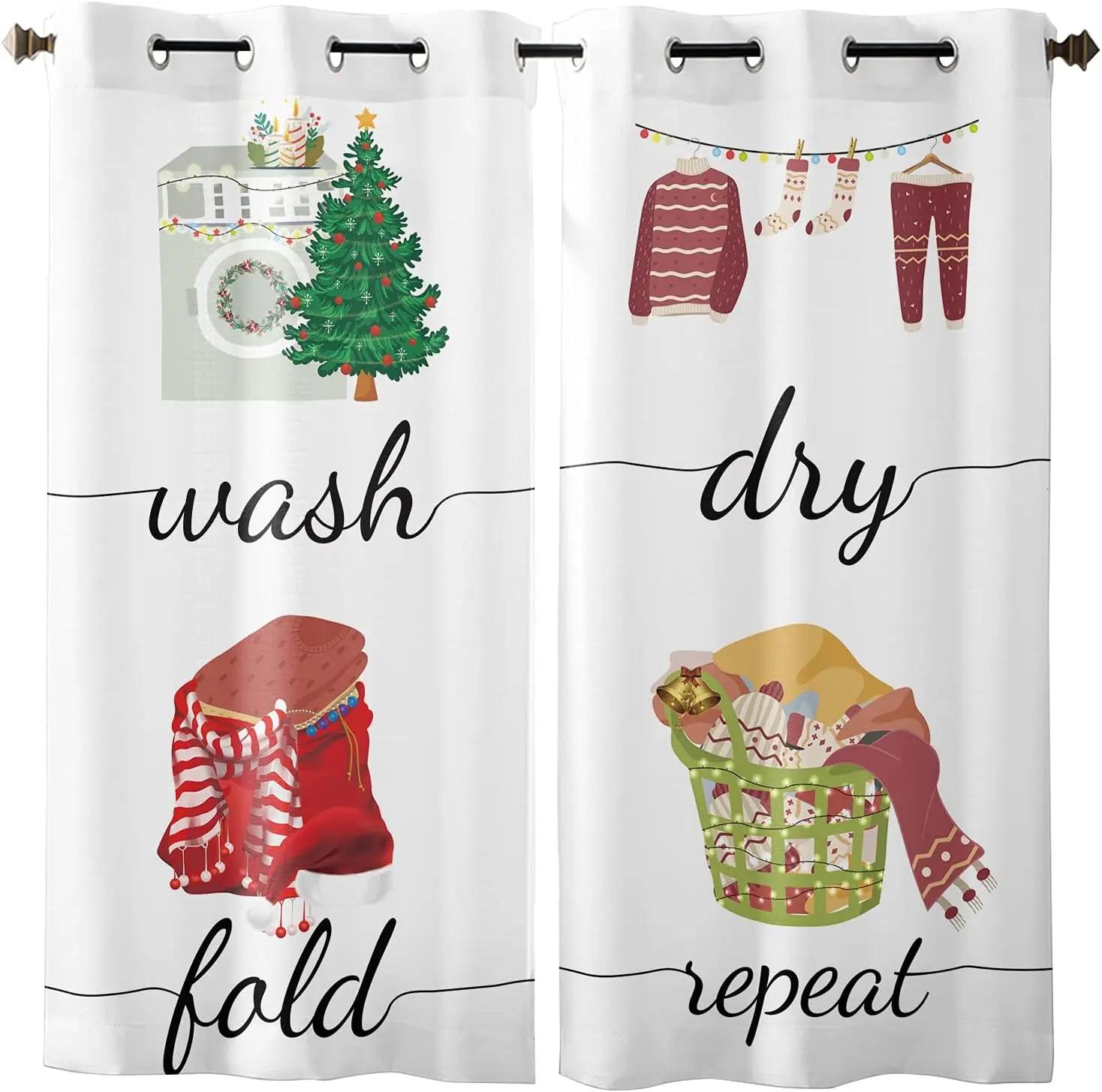 

Простая занавеска для прачечной, гостиная, кухня, индивидуальный размер, готовые шторы, современные оконные украшения, Cortains 50W160H(CM)x2Panel&Grommet Top