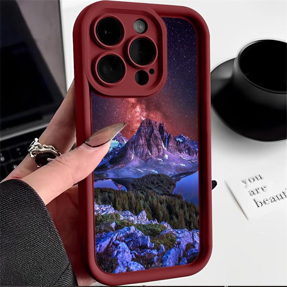 LZ25 Mountain Peak Forest Snow Silicone Phone Case for Infinix Smart 9 Hot 40i Tecno Camon20 Moto G22 G30 OnePlus Google Pixel 9 Shockproof Back Cover