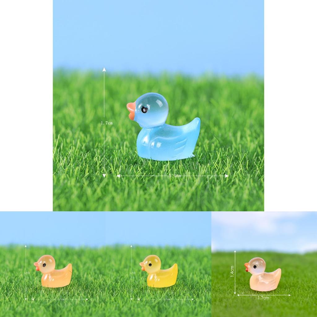 Adorable Glow-in-the-dark Resin Duck Figurine For Creative Decor Accessories