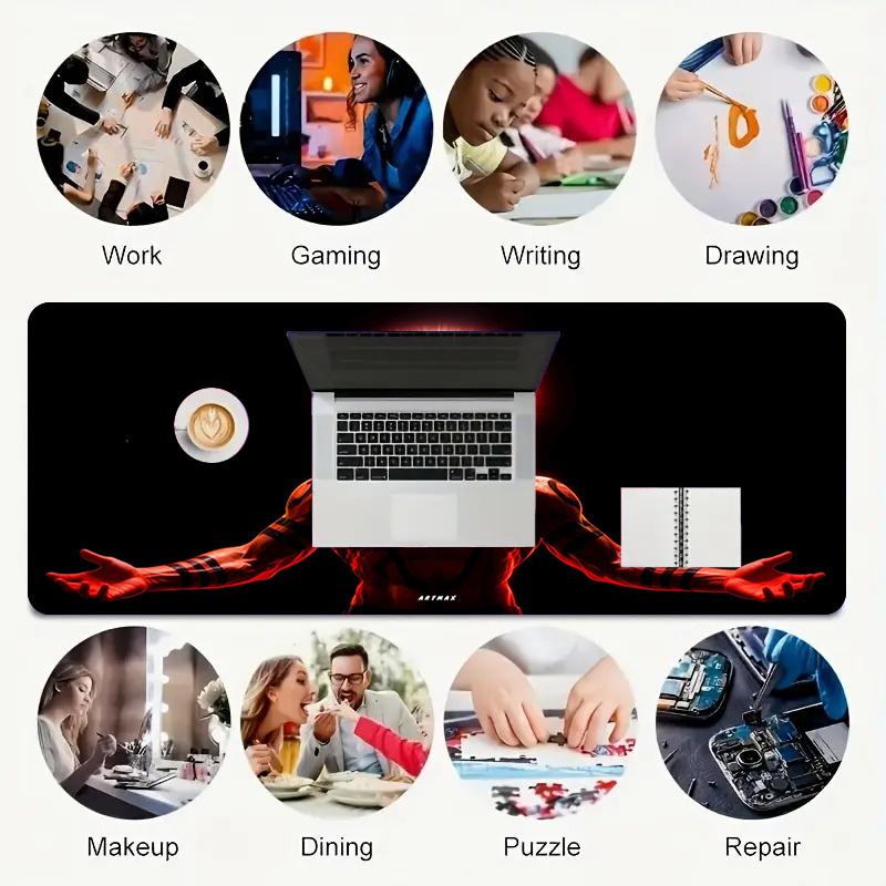 Radiant Power Xl Gaming Mouse Pad Nonslip Rubber Base Stitched Edge Waterproof Desk Mat For Pc Laptop Gamer Office Computer Accessories C929402