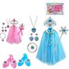Set de Juguetes de Disfraces de Princesa para Niñas - Juego de Imitación Joyas Corona Capa Bolso - Accesorios de Tocador para Niños