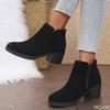 Retro fashionable versatile high-heeled short boots women autumn winter elegant comfortable women's shoes minimalist boots