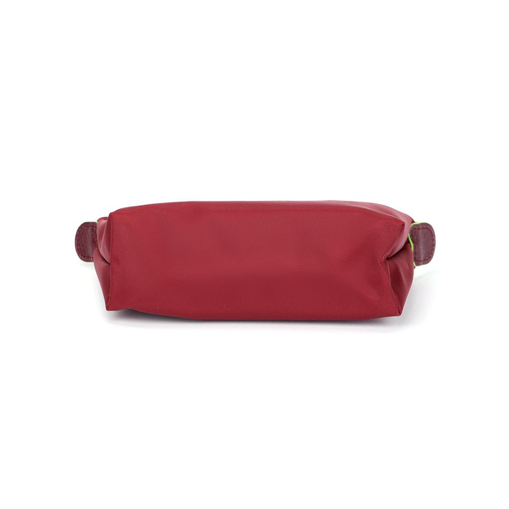 Longchamp Borsa Tote a Forma di Raviolo Pliage Manico in Pelle Bordi in Pelle Nylon Regular da Donna Rosso Melograno 34175919P98