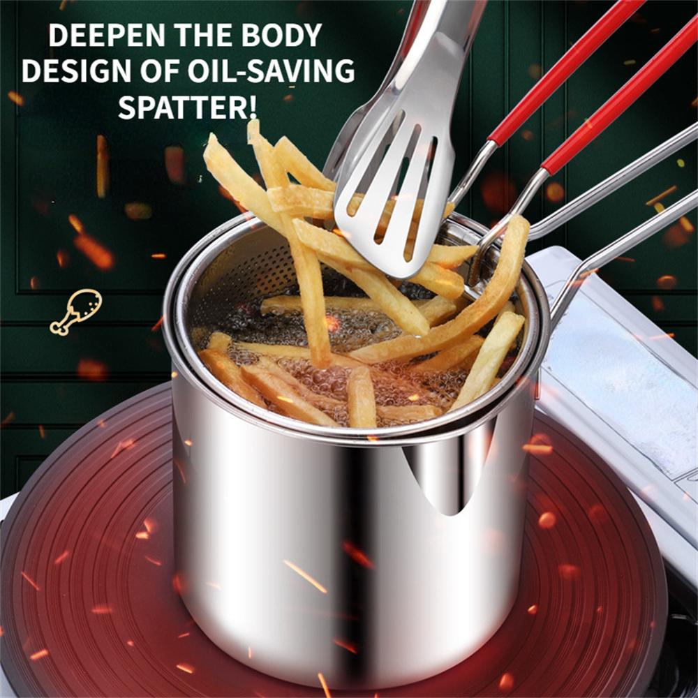 Red Single-handle Deep Fryer, Suitable for Daily Home Frying, Snack Preparation, or Small-scale Catering Use.
