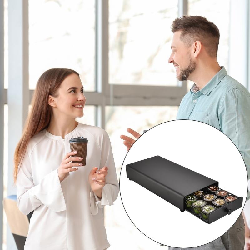 Solidny Żelazny Uchwyt na Kapsułki do Kawy z 24 Dużymi Komorami Elegancki i Nowoczesny Przechowywanie dla Miłośników Kawy Rozwiązanie do Przechowywania