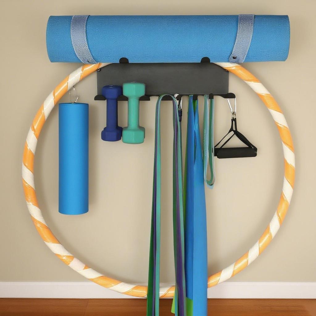 Gym Accessory Rack Gym Equipment Storage Wall-Mounted Heavy-Duty Shelves Organizer Space-Saving Hanger Multi-Purpose For