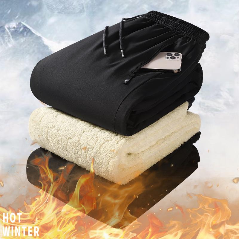 

Мужские ветрозащитные брюки для улицы с флисовой подкладкой, наколенниками из графена и шерстью ягненка, больших размеров. L (42.5-50kg)