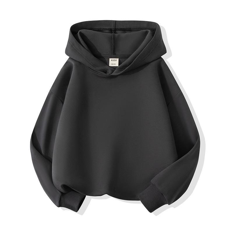 280g Children's Plain Hooded Sweatshirt - New Autumn/Winter Style, Red Tops for Boys and Girls