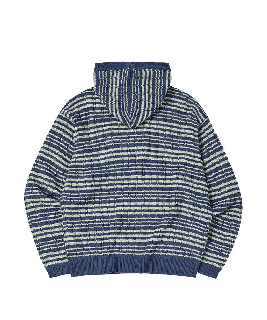 COMONINOZ Button Hood Knit [Blue]