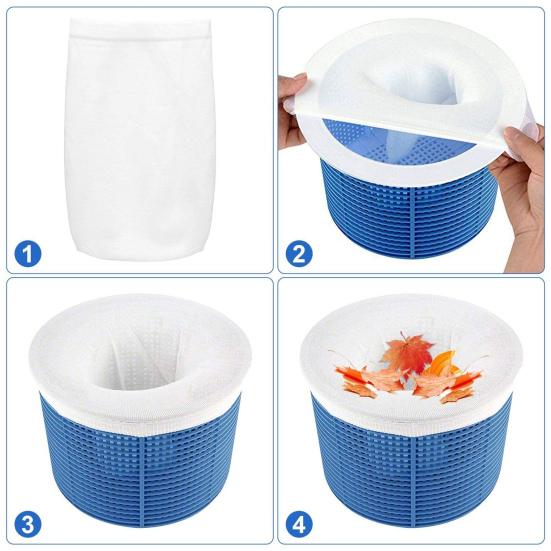 Svømmebasseng Skimmersokker Strekkbare Universale Oppsamler Enkel Installasjon Rusk Stoff Basseng Filterkurv