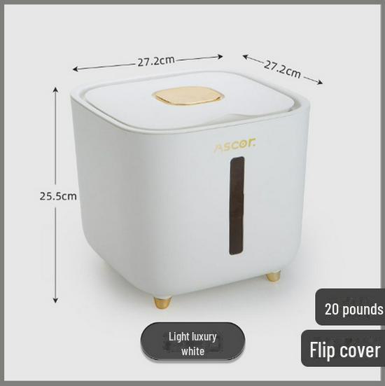Vegetarian Rice Container - 20 Lb Capacity, Food-Grade, Moisture-Proof, Insect-Resistant Storage for Rice and Noodles.