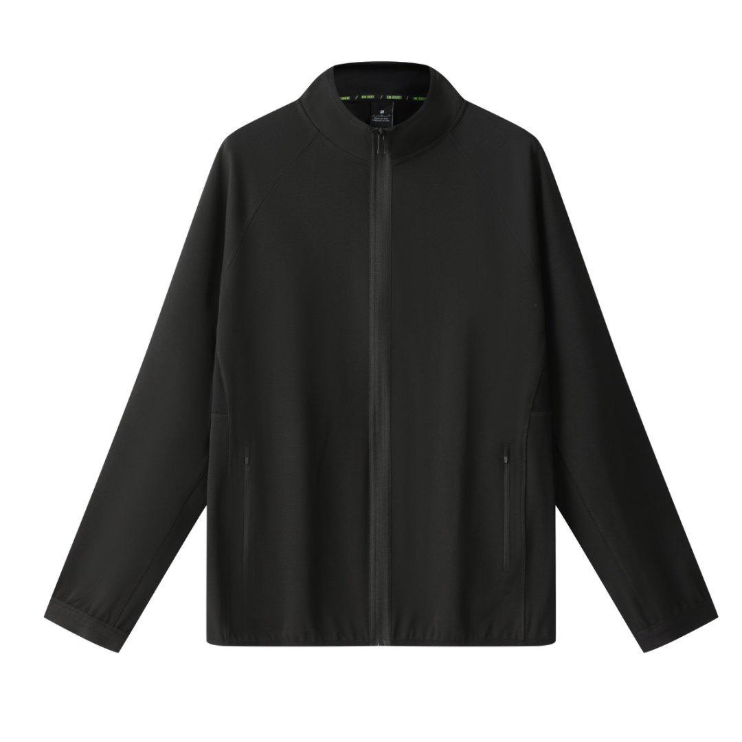 

Мужская качественная куртка для активного отдыха - Настраиваемый логотип, Дышащая, Эластичный спортивный топ для бега Large (L) чёрный