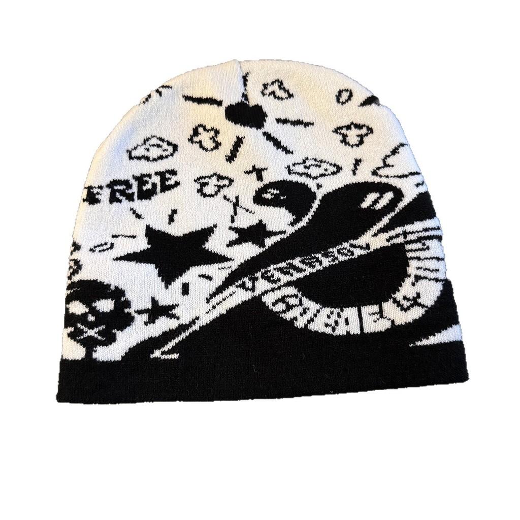 Halloween Skull Ghost Star Acrylic Wool Hat Trendsetting Design For Weather Cold