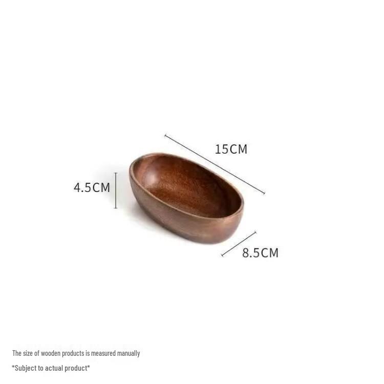 Japanese Style Walnut Acacia Wood Fruit and Salad Bowl Set