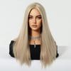 ALAN EATON Middle Part Blonde Synthetic Wigs Long Silk Straight Wig for Women Natural Looking Realistic Wig Heat Resistant Fiber
