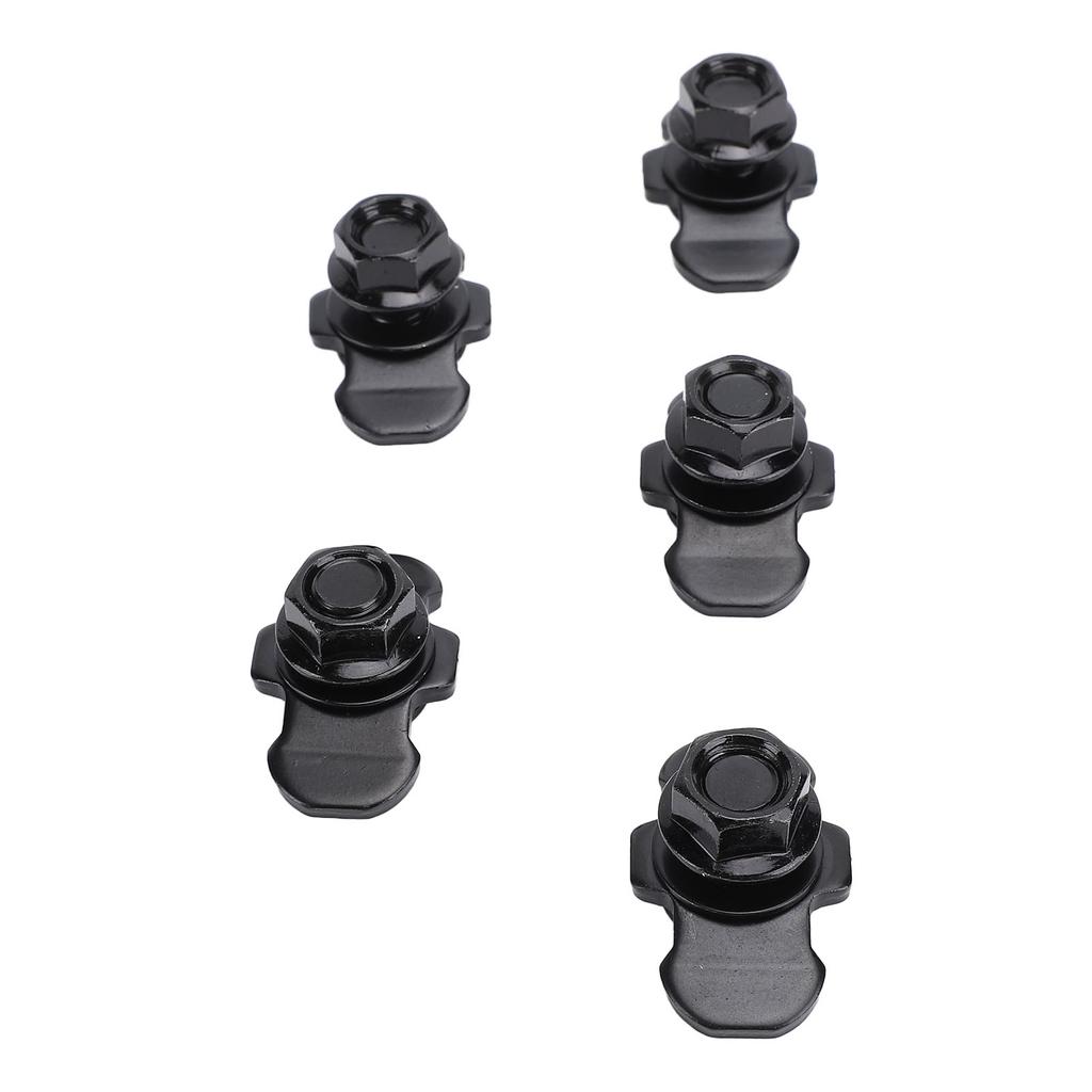 5pcs L Track Double Lug Threaded Stud Nut Fitting M10x20mm for Truck Bed Trailer Cargo Control Pickup RV ATV Black