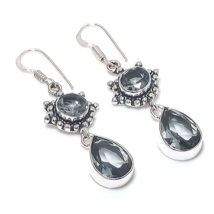 

Black Spinel Gemstone 925 Sterling Silver Earring 2.05