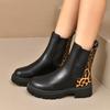 Fashion Fashion Leopard Print Platform Chelsea Boots Women Slip On Plus Size Thick Sole Ankle Boots Woman Pu Leather Short Booties Mujer