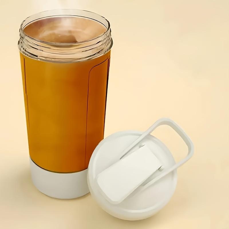 1pc Portable USB Electric Blender Cup - Automatic One-Touch Operation, Transparent with Measurement Markings, Food-Grade PP Mini Handheld Milk
