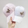 Rhinestone butterfly baseball cap children summer thin mercerized cotton sunscreen visor lace pattern cap