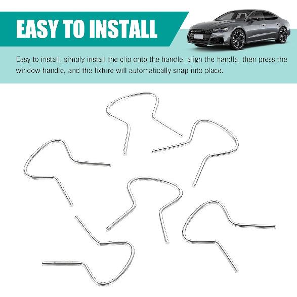 20PCS Car Window Crank Retainer Clips, 76980 Window Handle Retainer Clip Assortment,Door Window Crank Handles Metal Retaining Clips, Universal for