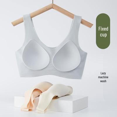 Seamless Women’s Wireless Sports Bra: Full Support, Gathered Cups, Beautiful Back, Smaller Bust Appearance