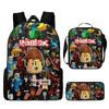 Student Schoolbag, Primary And Secondary School Student Backpack, Large Capacity, Cartoon Backpack, Satchel, Pencil Case, Three-Piece Set.