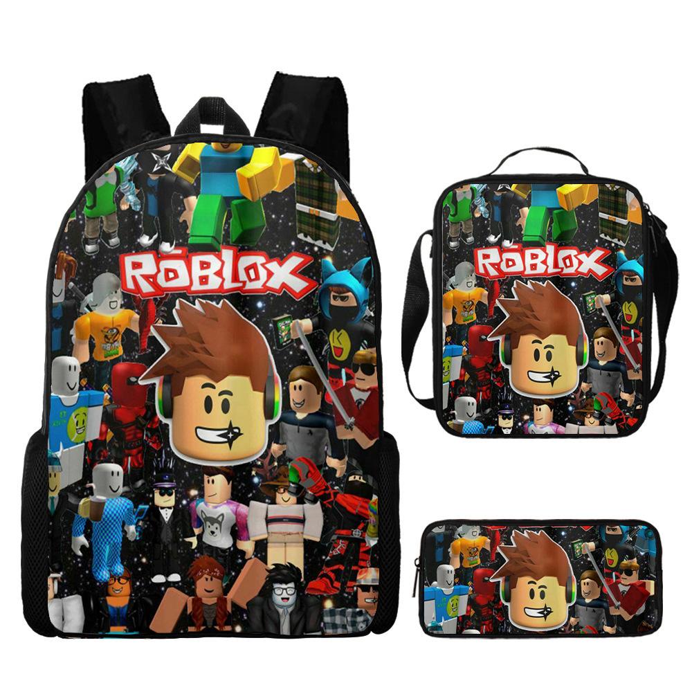 Student Schoolbag, Primary And Secondary School Student Backpack, Large Capacity, Cartoon Backpack, Satchel, Pencil Case, Three-Piece Set.