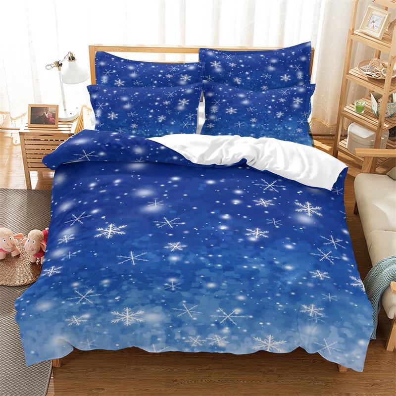 Merry Christmas Duvet Cover Set Twin King Queen Cartoon Santa Claus Bedding Set Polyester Christmas Gingerbread Man Quilt Cover