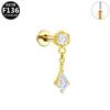 Titanium Zircon Opal Stud Earrings for Cartilage, Elegant European & American Style