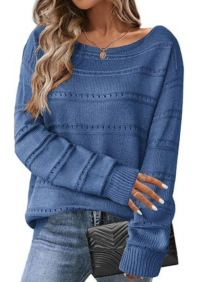 2026 Autumn/Winter European & American Loose Round Neck Knit Sweater, Women's Long Sleeve Solid Color Versatile Pullover