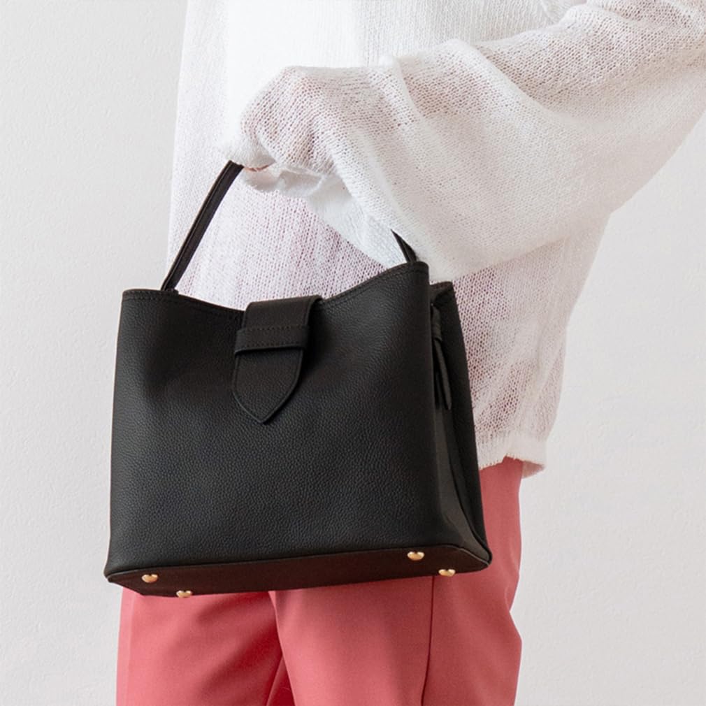 VITAFELICE Genuine Leather Handbag for 3-Room 2-Way Women, sib-80017n (Black)