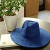 LIDHAY Western Style Suede Hat, Unisex Wide Brim Fedora Hat, Felt Panama Hat, Rancher Hat LIDHAY Western Style Suede Hat, Unisex