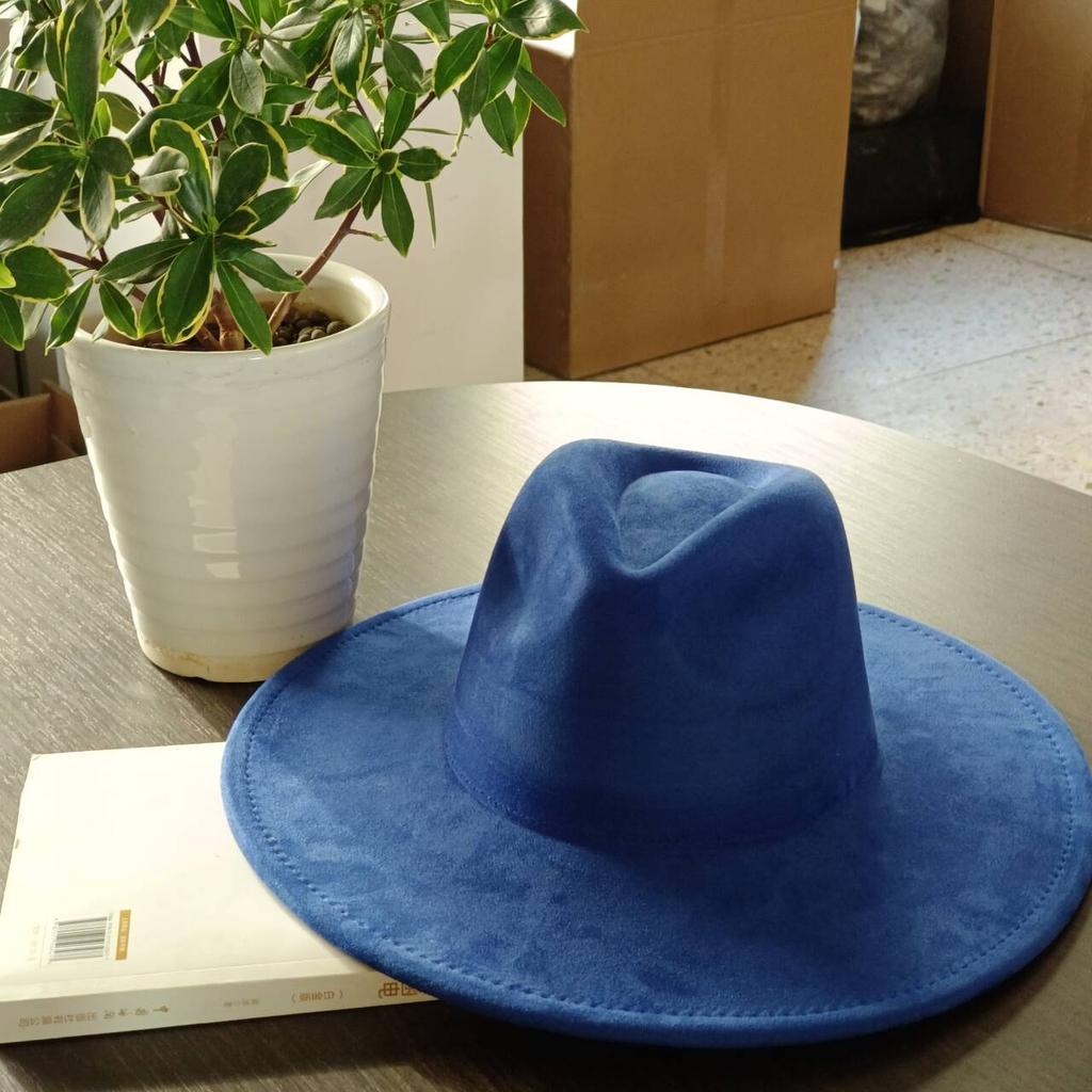 LIDHAY Western Style Suede Hat, Unisex Wide Brim Fedora Hat, Felt Panama Hat, Rancher Hat LIDHAY Western Style Suede Hat, Unisex