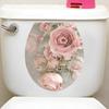 Rose Pattern Toilet Seat Decal Waterproof Self-Adhesive No Trace Creative Sticker for Bathroom Aesthetic Decor