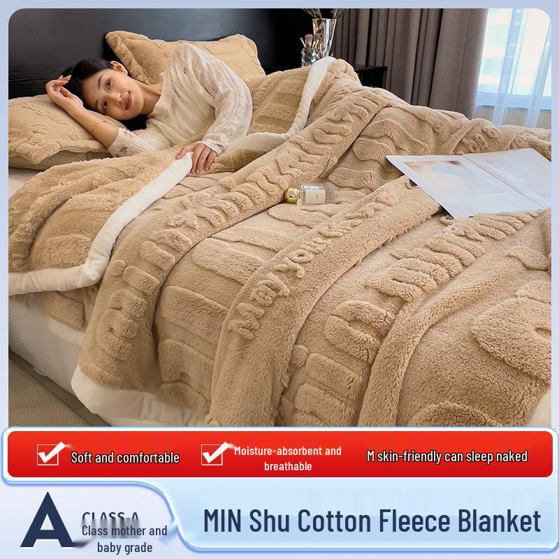 Class A Carved Winter Coral Fleece Blanket - Warm, Multifunctional Gift Blanket