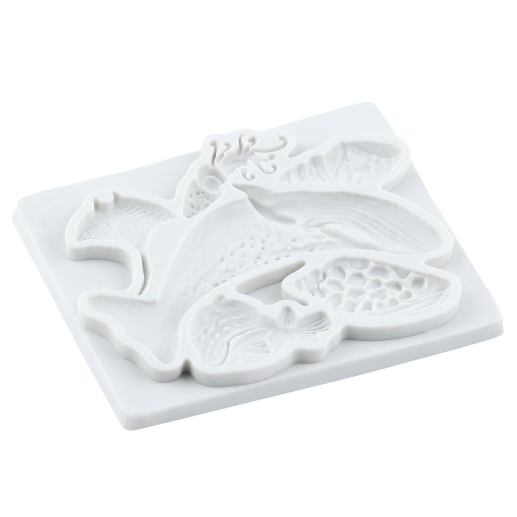 Marine Theme Silicone Mold Dolphin Conch Octopus Fondant Molds Cake Decorating Tools Theme Cake Dessert Decorated Chocolate Candy Mold